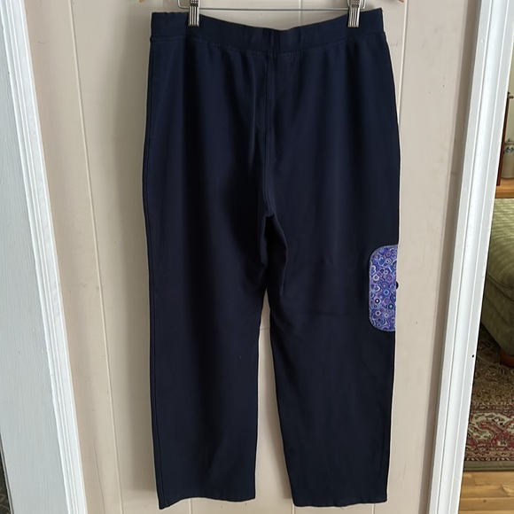 Talbots Navy Blue Knit Pants with Patch - Picture 2 of 5